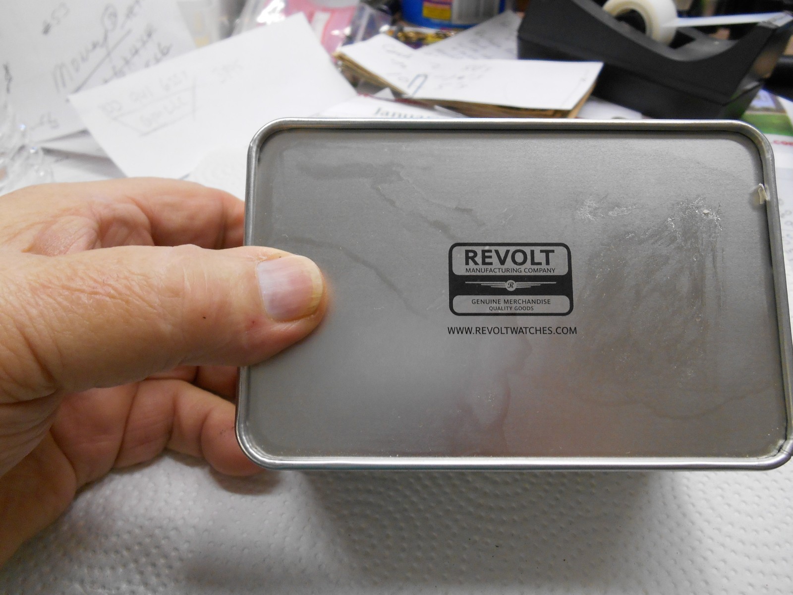 Vintage REVOLT Metal Embossed Watch Box