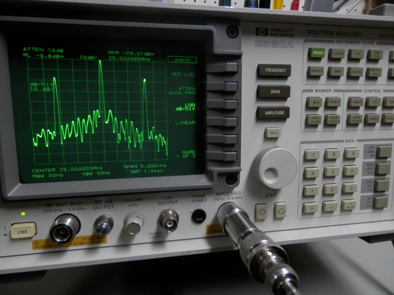 HP - Agilent - Keysight 8560A Spectrum Analyzer, 50Hz-2.9GHz with tracking gen.