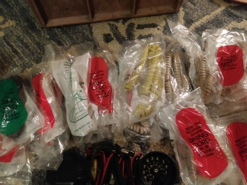 Bell Western Electric LONG ROTARY TouchTone PHONE SPRING CORDs lineman phone LOT