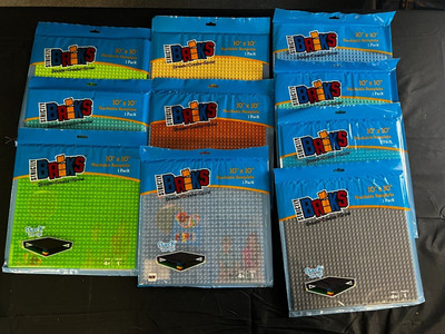 10 Strictly Briks Classic Stackable Baseplates, for Building Bricks 10x10''