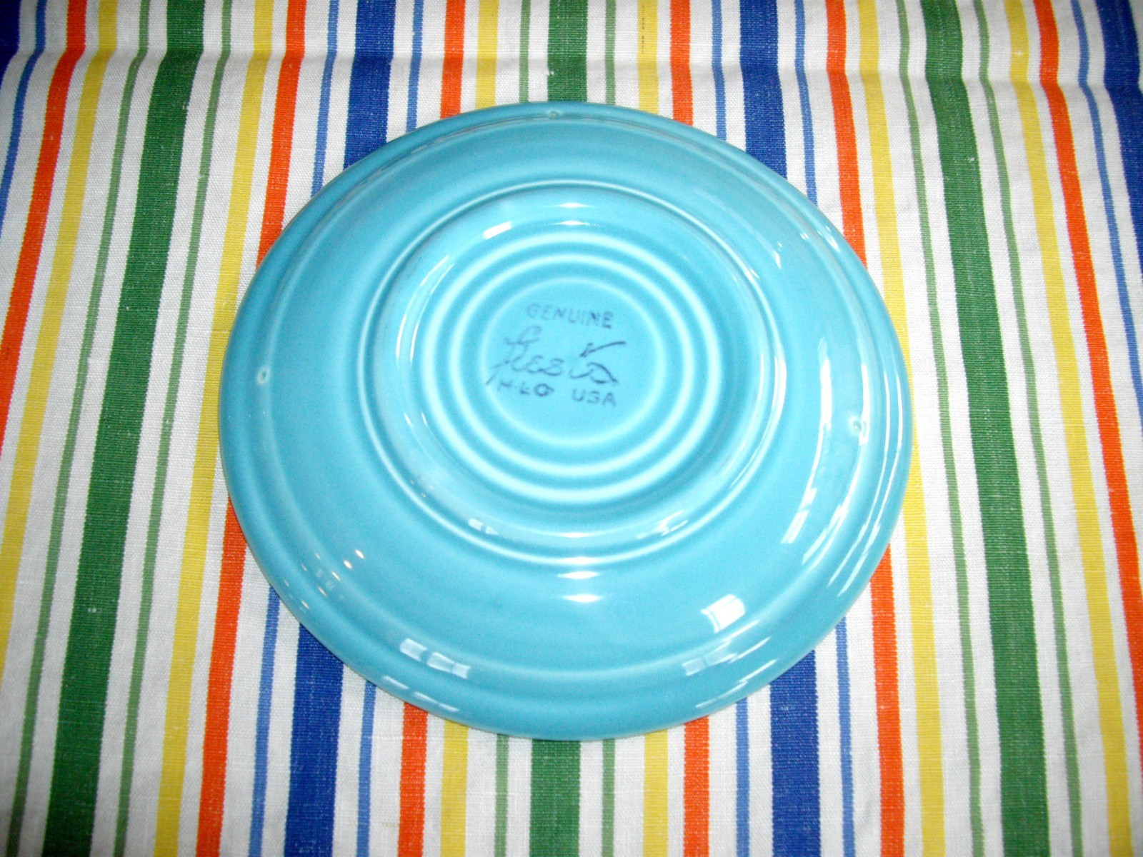 Vintage Fiesta TURQUOISE Blue  TEA CUP +  SAUCER  ~