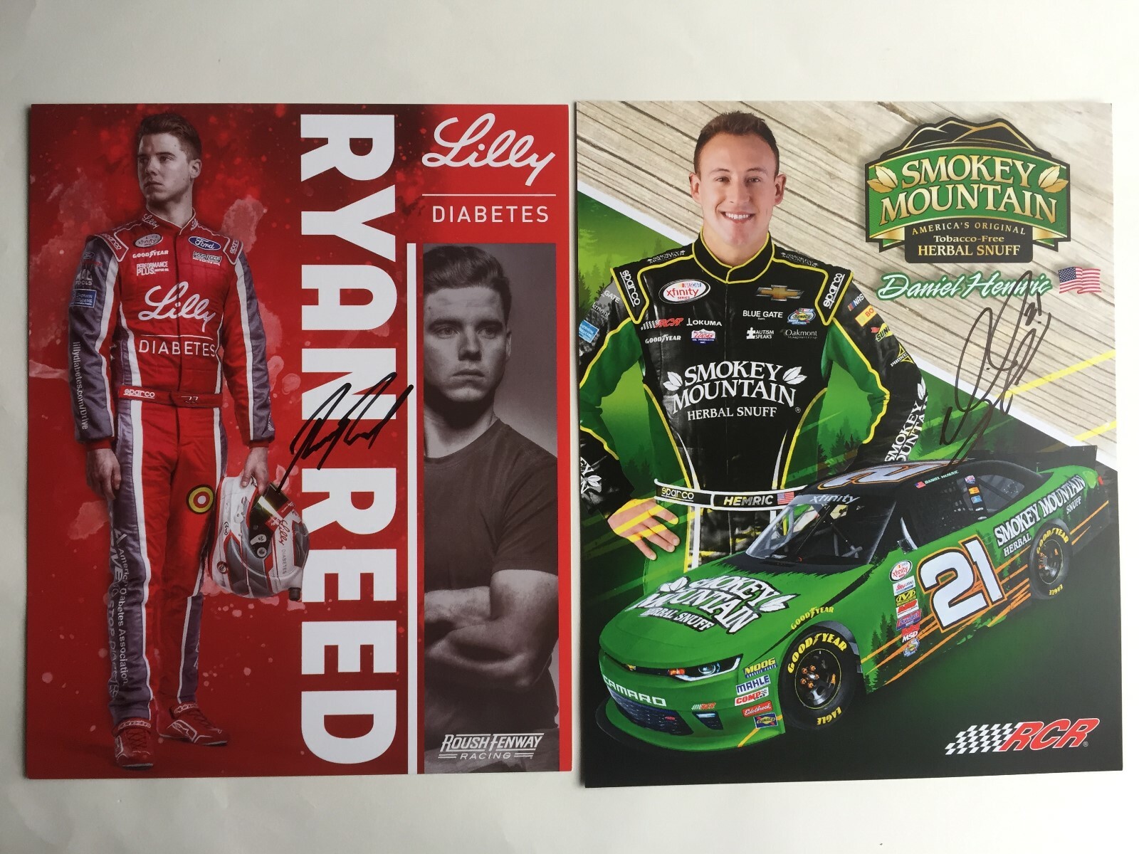 Lot of 14 NASCAR Xfinity Series ~Autographed~ Photo Cards 2017 Talladega