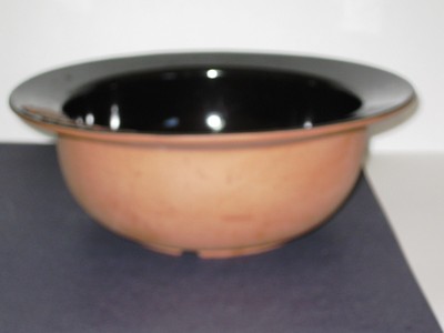 Bowl FRANKOMA POTTERY Terra Cotta Baker with Black Glaze Finish 10-1/8 x 3.75dp