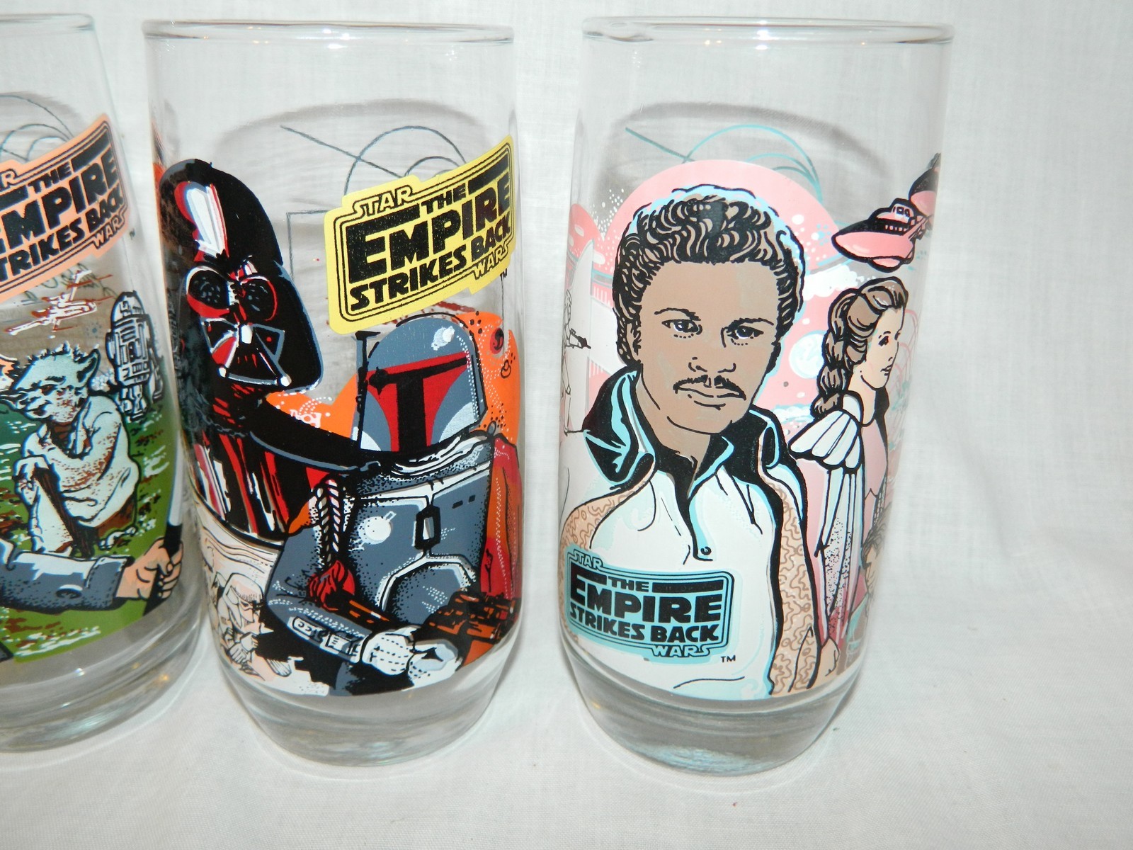 Vintage Star Wars Empire Stikes Back Burger King Glasses 1980 Lot Set 4 EPB