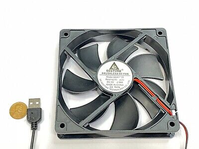 USB GDSTIME 5V 2Pin 12cm 120mm x 25mm GDA 1225 Axial Exhaust Cooling Fan G16