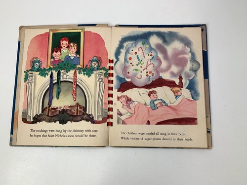 The Night Before Christmas Clement Clark Moore 1946 Pop Up Book Rare Spiral Book