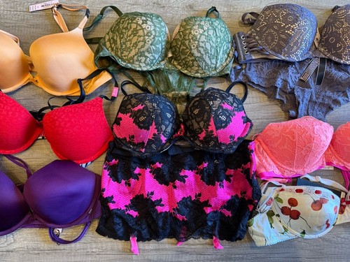 Victoria Secret Bra Panty Sets Bundle - 11 Items - Size 34B