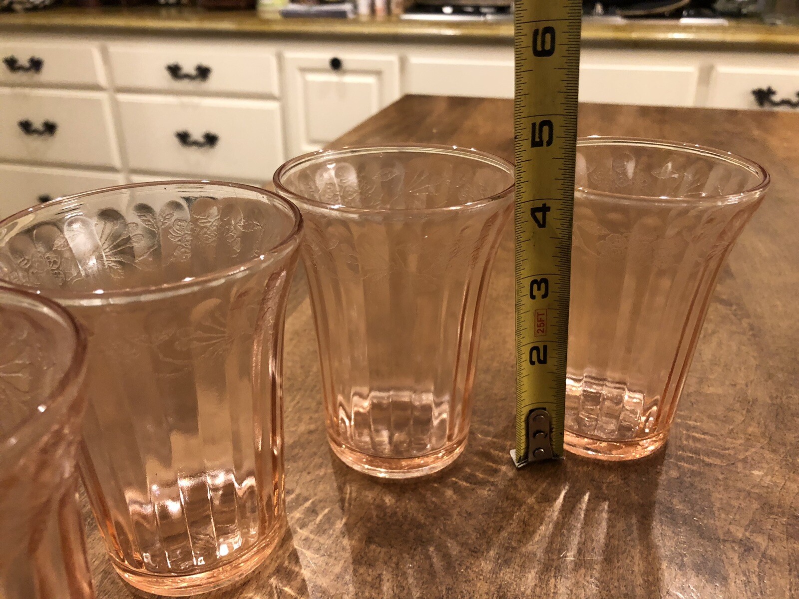 Set of 4 - Vintage Jeannette CHERRY BLOSSOM PINK 4 1/4