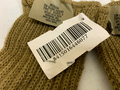 100% WOOL GLOVE INSERTS LINERS CW TYPE II CLASS 5 MULTICAM OCP MEDIUM TAN 6077