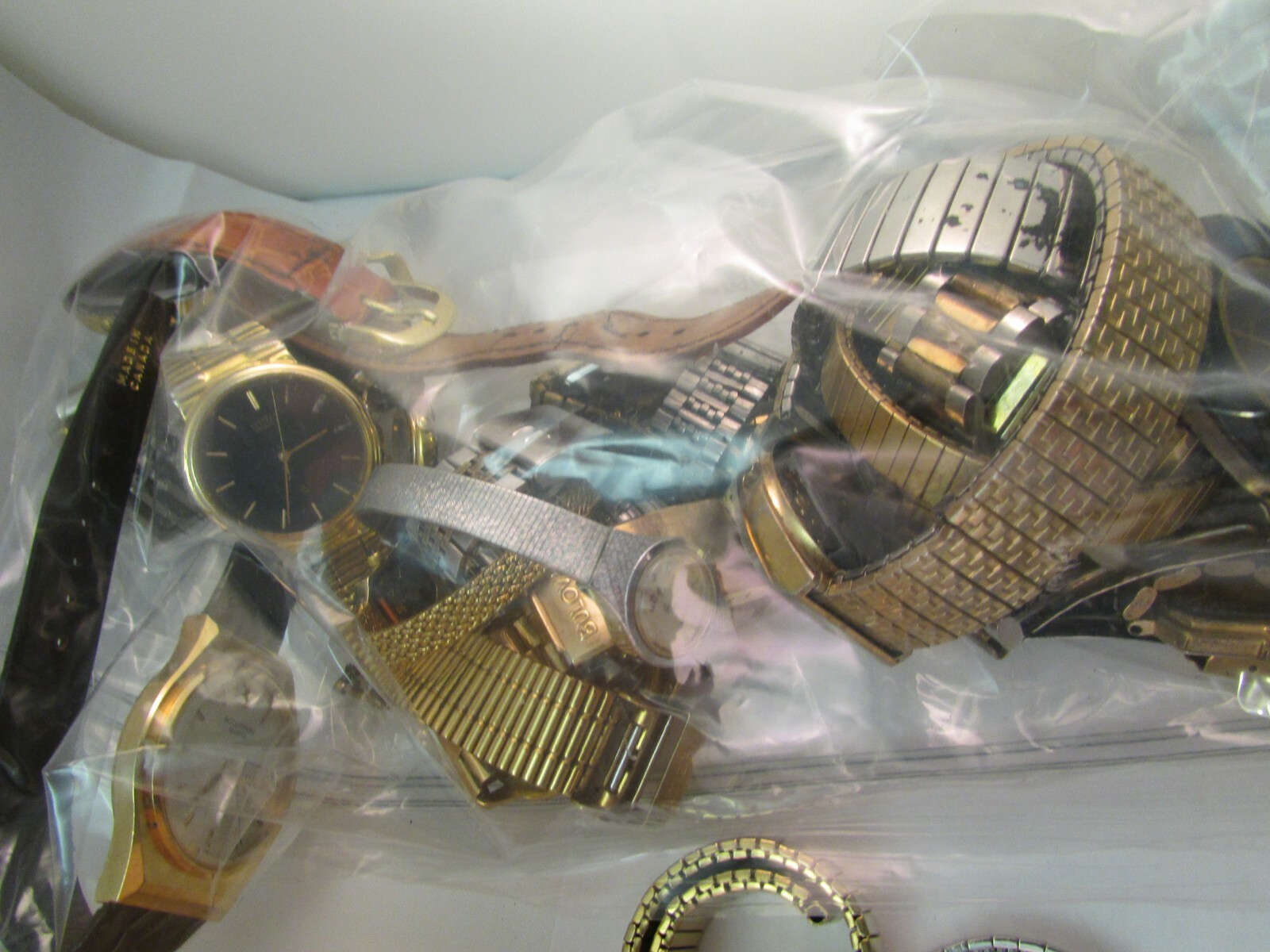 LARGE LOT Wrist Watches Backs Parts Bands CITIZEN HELBROS WITTNAUER WALTHAM