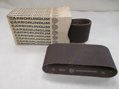 CARBORUNDUM X865F ALOXITE A 50 FASTCUT RESIN CLOTH BELTS 4 1/2'' W (SET OF 5)