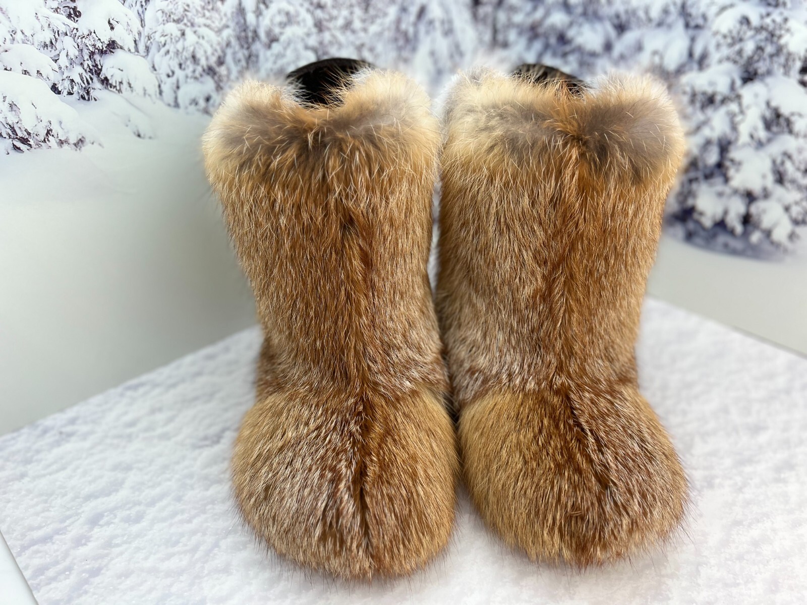 Pre-owned Litvin Fox Fur Boots For Men, Viking Boots, Mukluks, Snow Winter Boots, Mens Gift In Red