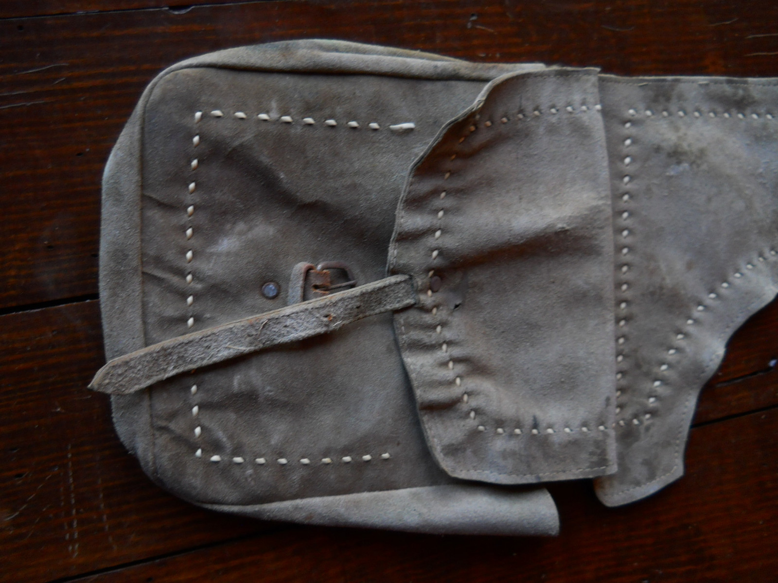 Antique Vintage Rough-Out Leather SADDLEBAGS Horse Tack Western Rustic Decor