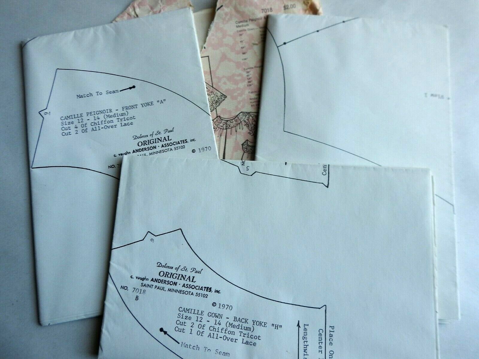 Vtg Dolores of St.Paul Original Pattern 7018 Camille Peignoir & Gown Set Size-M