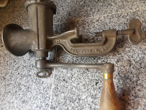 Vintage Enterprise Tinned No.5 Cast Iron Meat Grinder/Food Preppers Hunters