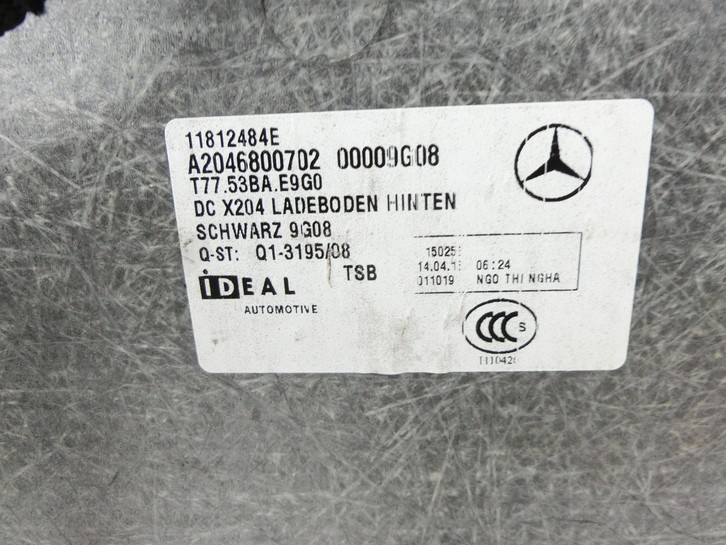 Mercedes GLK X204 12-15 Kofferraummatte Kofferraum Einlegeboden Mercedes GLK X204 12-15 23.05.2013 A2046800702... Bild 6