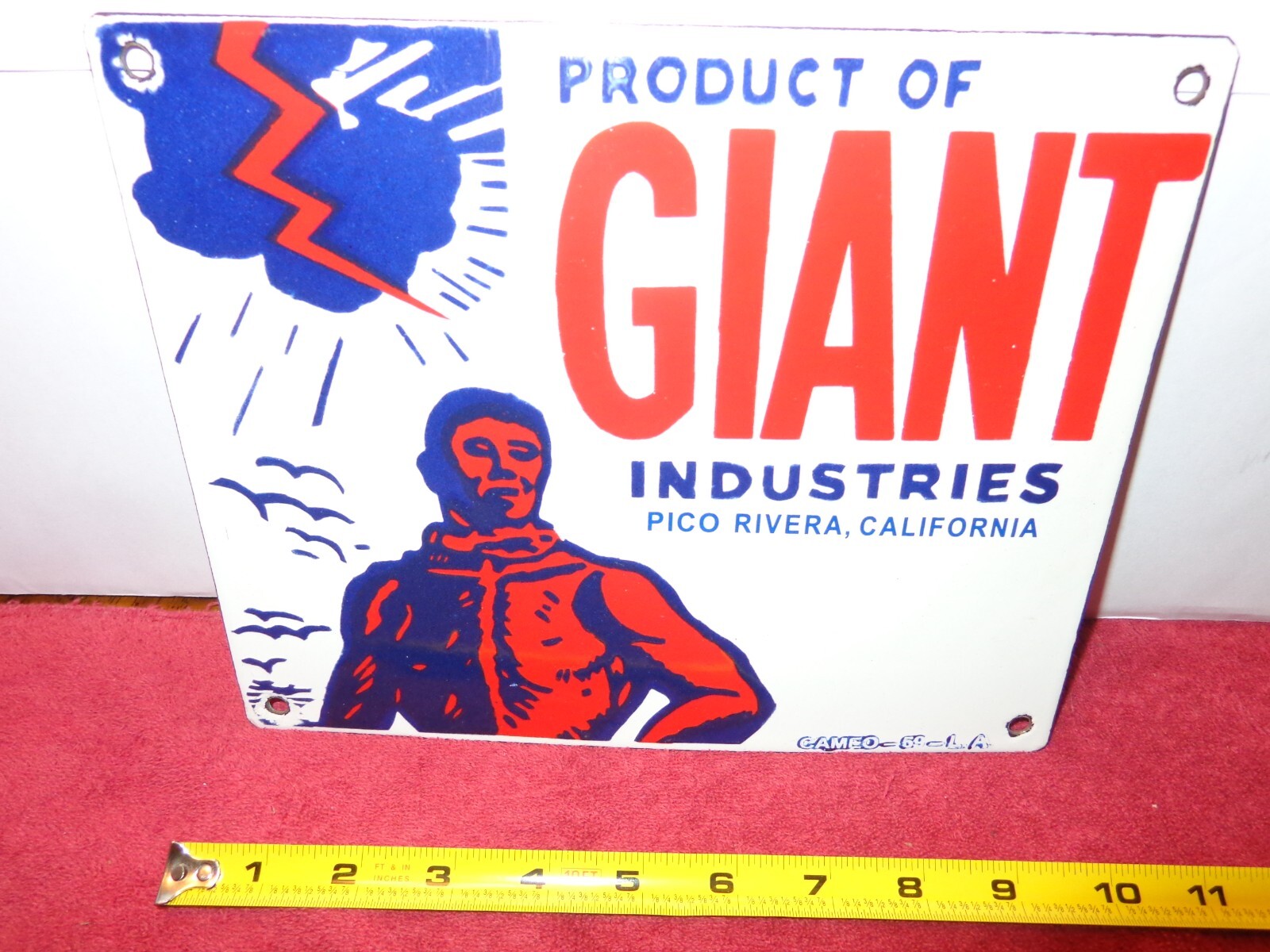 GIANTS 2001年 ビッグポスター VINTAGE 10x6 in GIANT INDUSTRIES CALIFORNIA ADV SIGN HEAVY