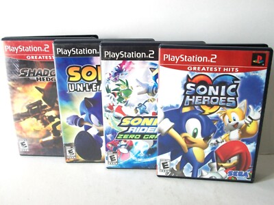 Sonic the Hedgehog PS2 Games Lot Shadow Heroes Unleashed Riders ZG PlayStation 2