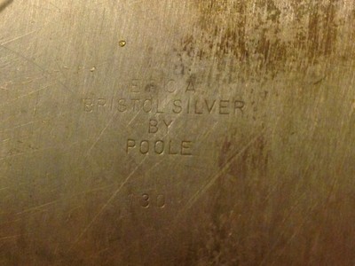 Vintage EPCA BRISTOL SILVER BY POOLE Serving Tray Round 14