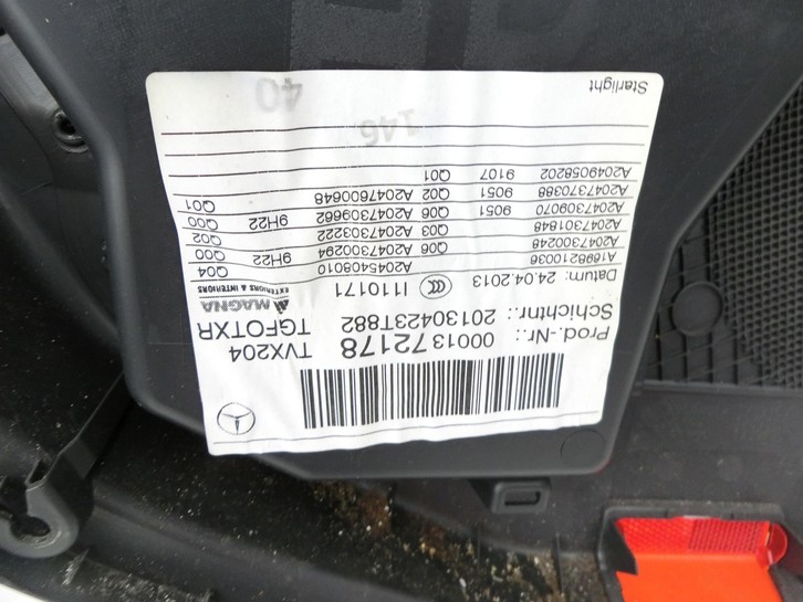 Mercedes GLK X204 12-15 Türverkleidung Türpappe Rechts Hinten Mercedes GLK X204 12-15 23.05.2013 A2047302800... Bild 7