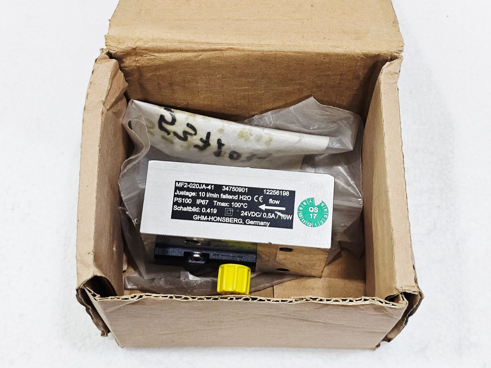 HONSBERG MF2-020JA-41 34750901 OIL FLOW SWITCH 10 L/MIN TMAX