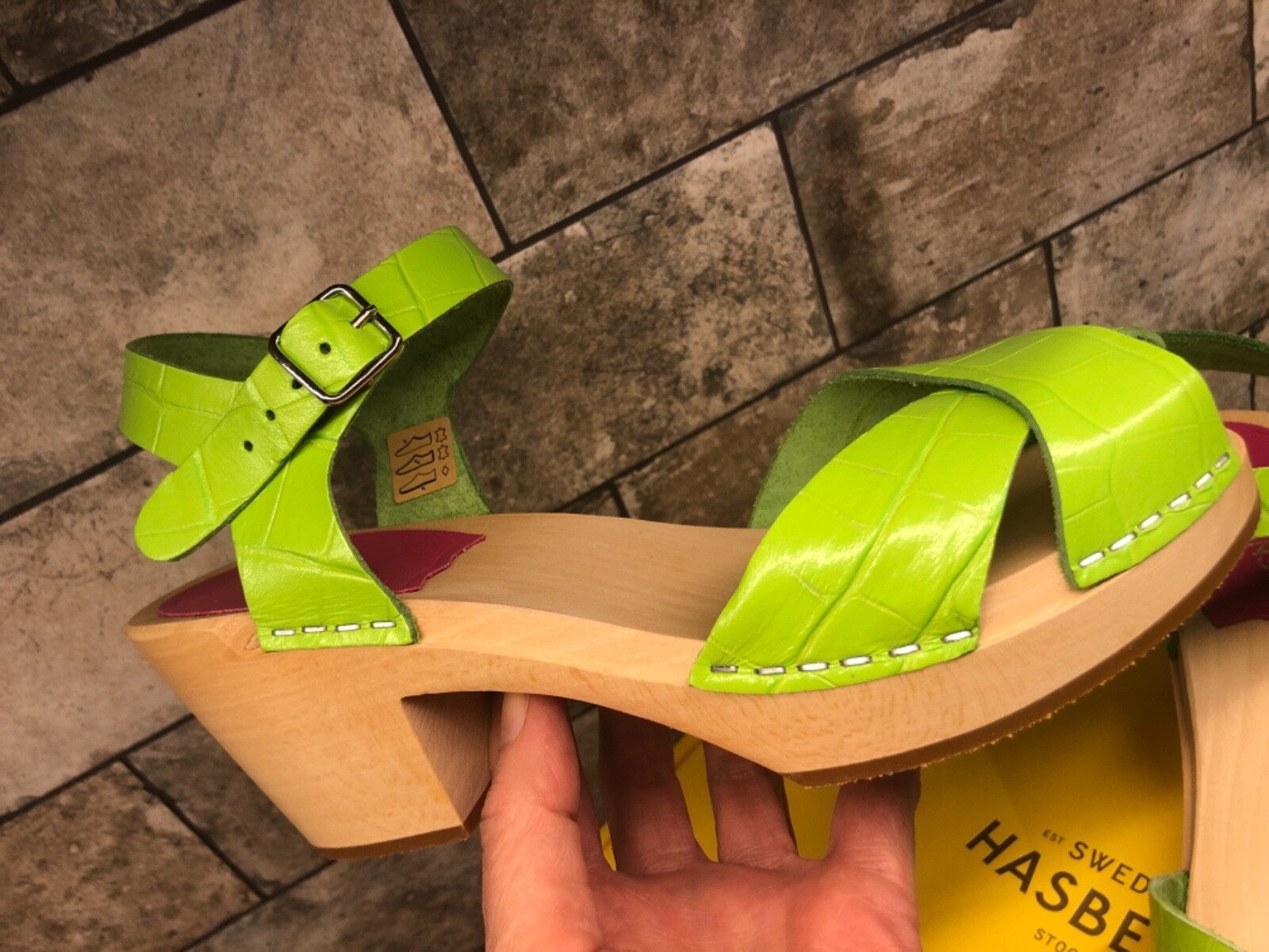 Pre-owned Swedish Hasbeens Mirja Clog Sandals Green Apple Size Eu 37 ...
