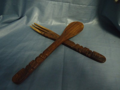 Tahiti Wooden Fork and Spoon, #761