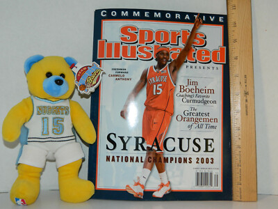 Carmelo Anthony NBA Basketball rookie Teddy Bear #15 Syracuse SU SI Champions