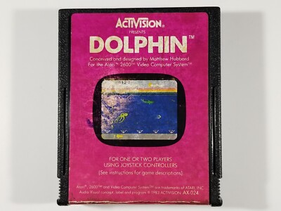 ¤ Dolphin ¤ (Game Cart) Good! Atari 2600 Authentic