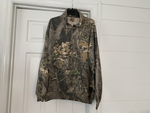 Vintage Jerzees Outdoors Mens 1/4 Zip Camo Pullover