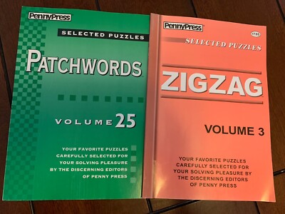 Lot of 2 PATCHWORDS & ZIGZAG Word Seek Search Find Penny Press DELL