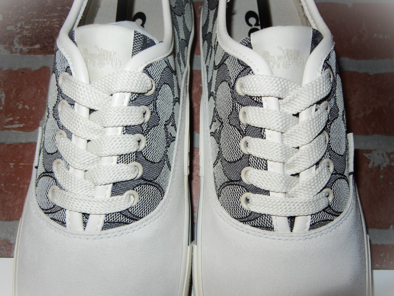 Pre-owned Coach Skate Lace Up Sneaker In Signature Jacquard Style No. Ca272 Sold Out Ocean In Blue