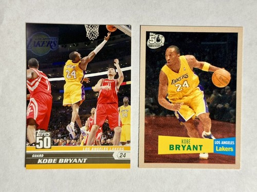 2 2007-08 Topps Kobe Bryant Cards 50th Anniversary #24 And