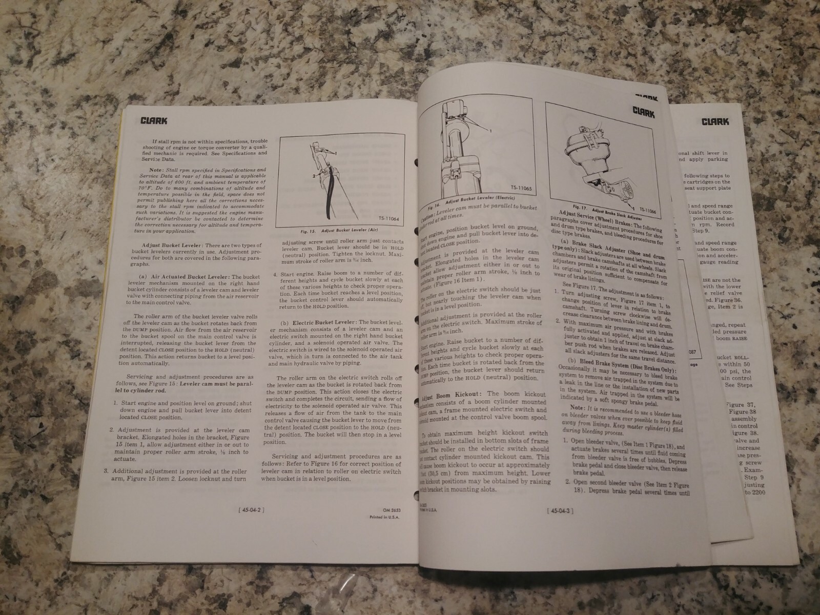 Clark Operators Manual No. 2653 Models 175B & 275B Michigan Tractor Shovels