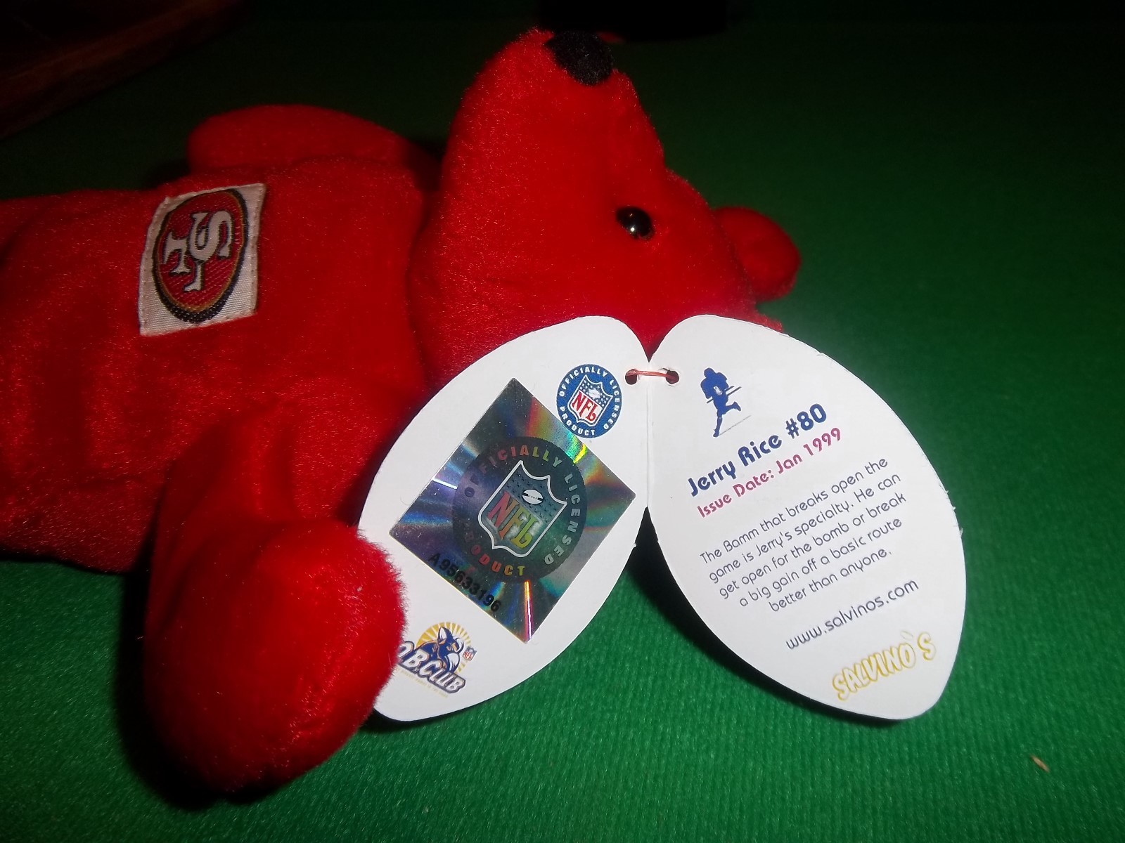 Jerry Rice S.F. 49er, Salvino's Bammers Bennie baby