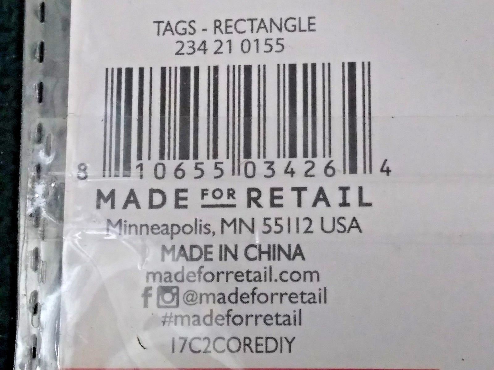 Rose Gold Foil Tags Made For Retail 5 Sheets, 8 tags/Sheet NEW (40 tags)(CR037)