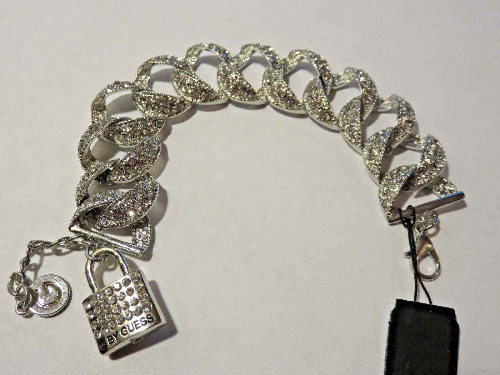 купить Guess Rhinestone Link W Padlock Bracelet Nwtsilver на Ebay