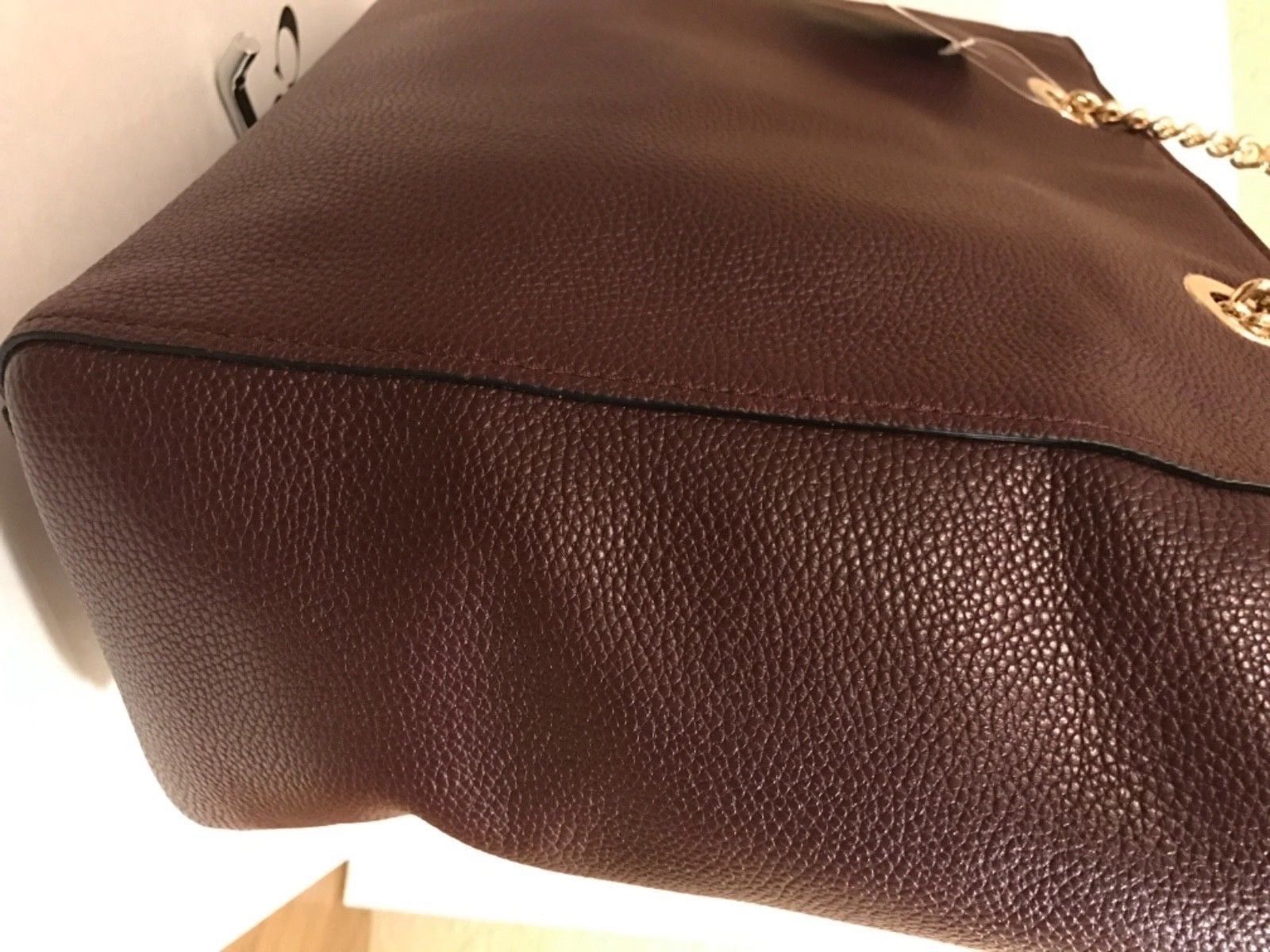 NWT Coach 56830 Turnlock Chain Tote Shoulder Leather Oxblood w/ Dust Bag