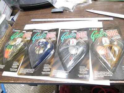 LOT OF 4 - GATOR BUG FISHING LURE BY OKIEBUG SIZE 1/4,3/8,3/8, 3/8oz C3