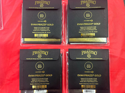 4  X 100% Authentic Evah Pirazzi Evah Gold Violin Strings Set 4/4 Gold G EBall