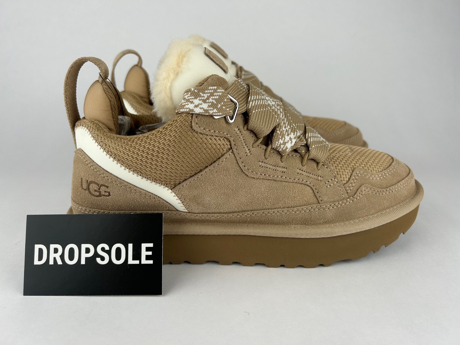 Pre-owned Ugg Women's  Lowmel Sneaker Boot | Size 6 W | Sand | 1144032-san In Beige