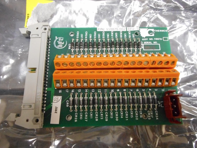 Thermco Systems Svg 118870-002 Valvule Interconnect Pcb W/36 Broche Borne Bloc