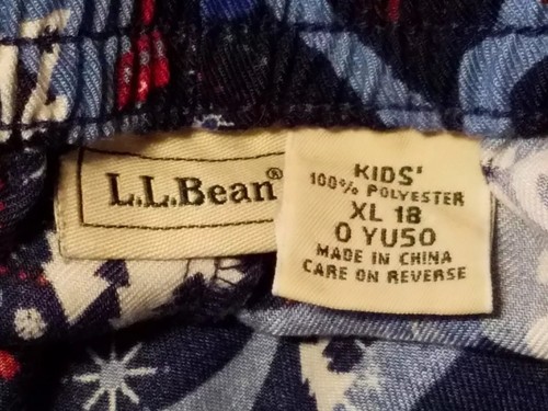 L.L. BEAN Unisex Kid's Sleepwear Pajama Bottoms Pants   - sz XL 18 - snow zone