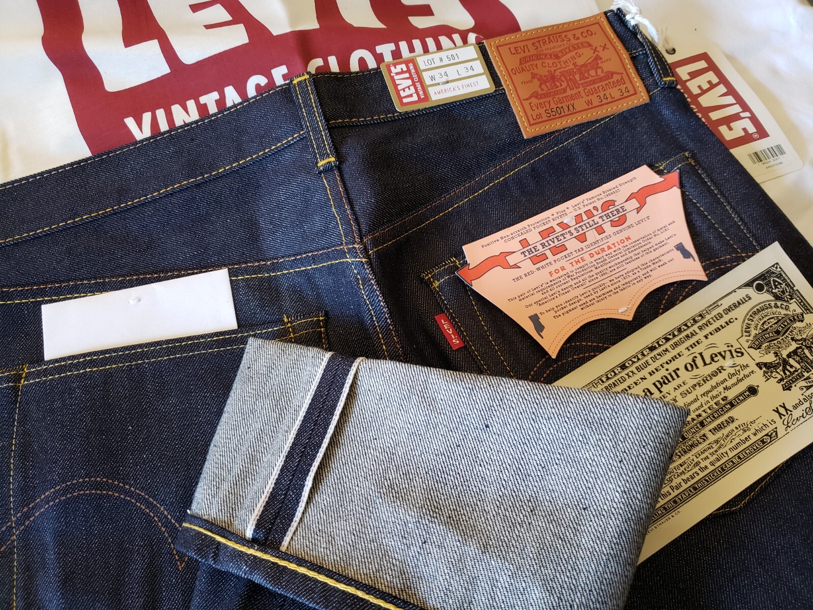 パンツ LEVI'S VINTAGE CLOTHING 1944 S501XX LVC Levi's Vintage Clothing Big E S501XX 1944 Raw Selvedge