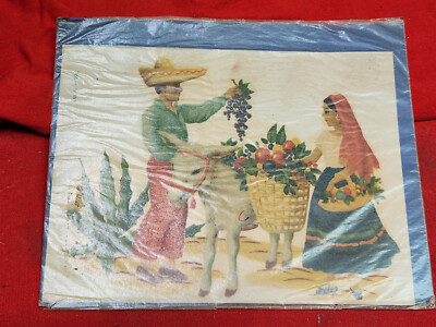 Vintage Meyercord Co. Decal FRUIT DONKEY MEXICANS AGAVE 7X6'' New Sealed NOS 8w6