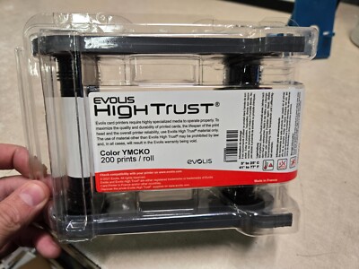 Evolis R5F202A100 YMCKO Color Ribbon, 200 Print, For Primacy 2 ID Printer SEALED