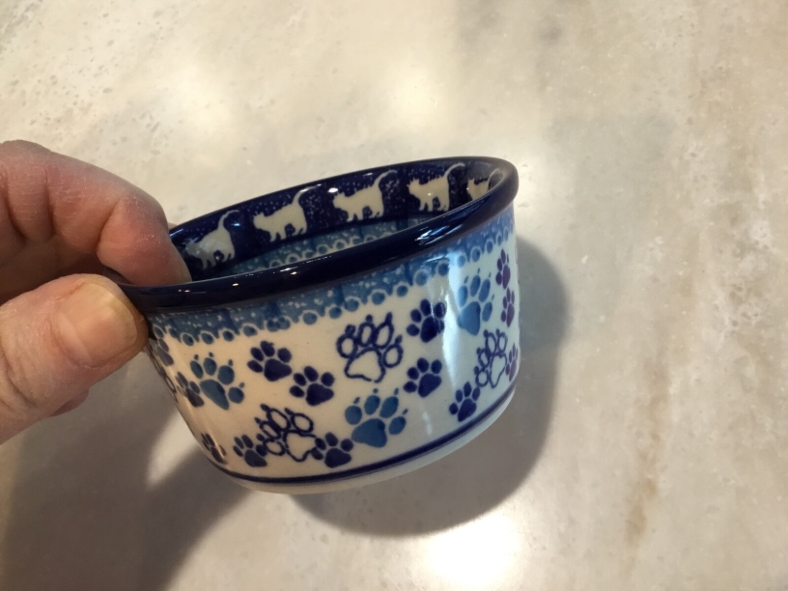 C A POLISH POTTERY 4.75” Ramekin Bowl- Black Cat-New