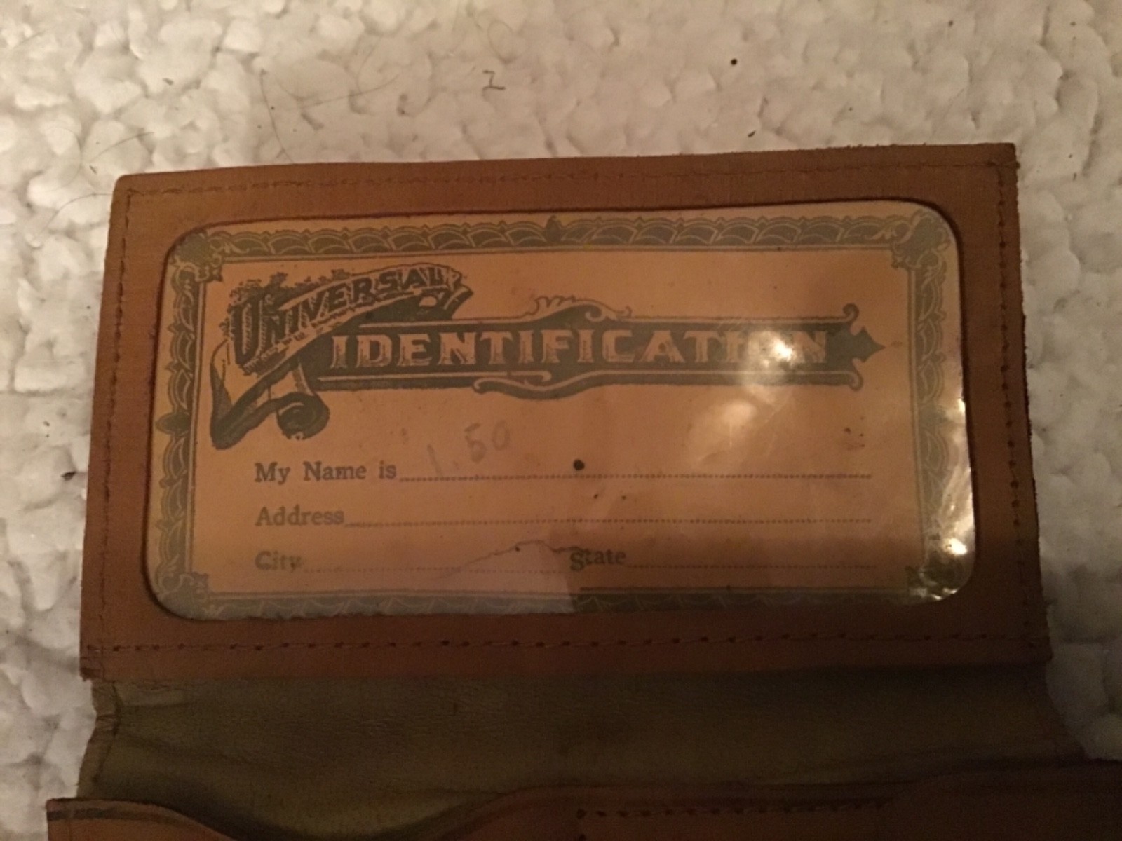 Antique Leather Billfold NIAGRA FALLS NY 1929 signed embossed suede calender