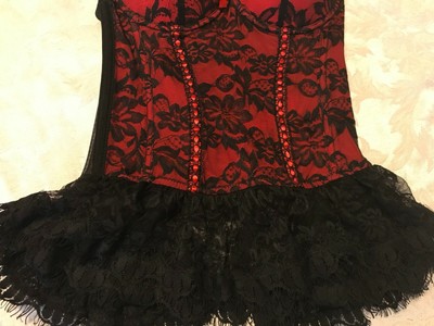 NWOT SPIRIT OF HALLOWEEN Lace Padded Contour Multiway Underwire Corset Red ~ S