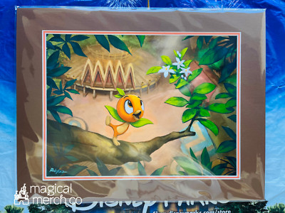 2023 Disney Parks Think Orange Bird Matted Print 14x18'' Rob Kaz